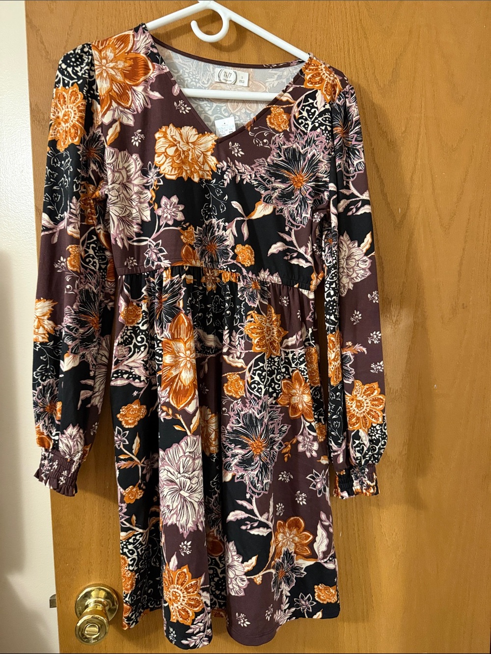 Maurices Brown Floral V-Neck Top